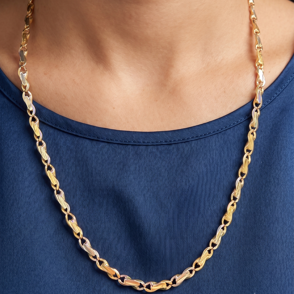 Collier Chaîne Or Jaune et Blanc 18K