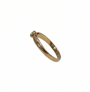 Solitaire en or jaune 18k avec pierre nature Taille : 58