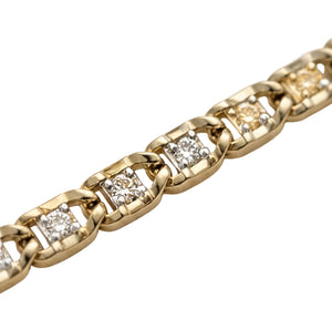 Bracelet Gourmette en Or Jaune & Or Blanc avec Maille Marine 18K
