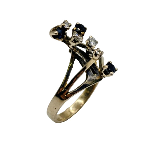 Bague Ancienne en Or Blanc 18k avec Diamants - Taille  60