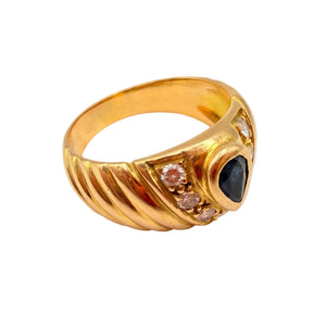 Bague empierrée en Or Jaune 18k - Taille 55