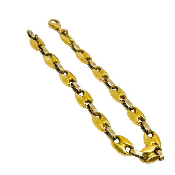 Bracelet Gourmette en Or Jaune 18K Grain de Café