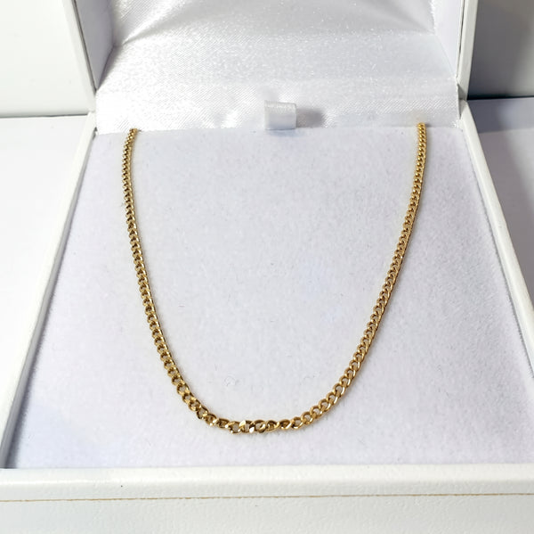 Collier Princesse en Or Jaune 18k Maille Forçat