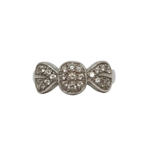 Bague Tank en Or Gris 18k avec Zirconium - Taille  50