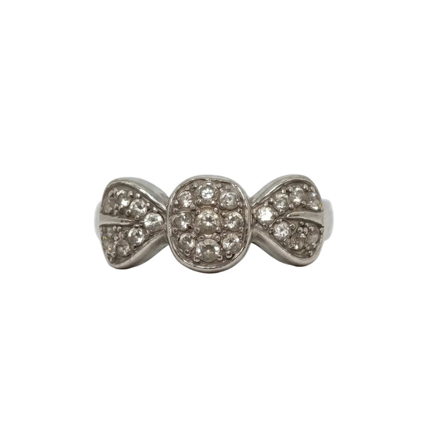 Bague Tank en Or Gris 18k avec Zirconium - Taille  50