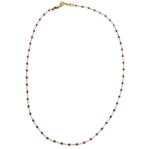 Collier Ras du Cou Or Jaune 18K avec Perles Résine Cuivre