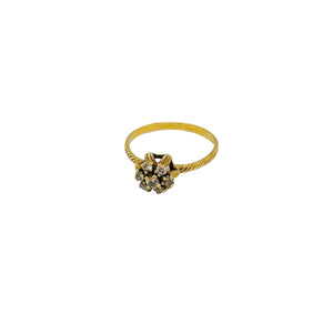Bague Chou en Or Jaune 18K avec Zirconium - Taille 53