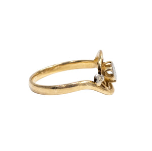 Bague Ancienne en Or Jaune 18k avec Motifs - Taille 50