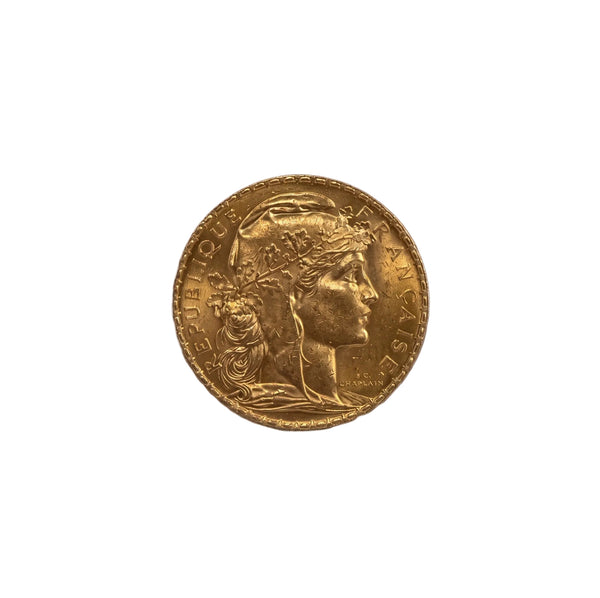 Pièce en or jaune 20 Francs Coq Marianne 22k