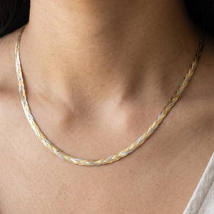 Collier Princesse Tressé Trois Ors 18 Carats
