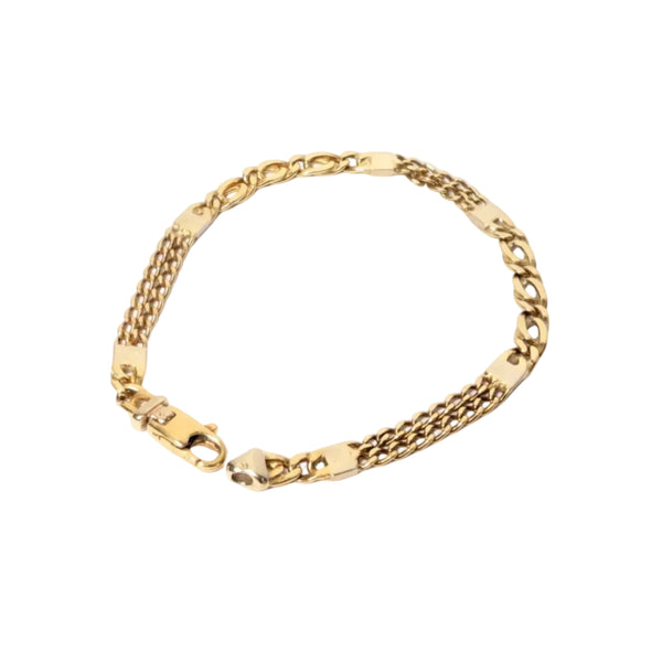 Bracelet Maillon Figaro en Or Jaune 18k
