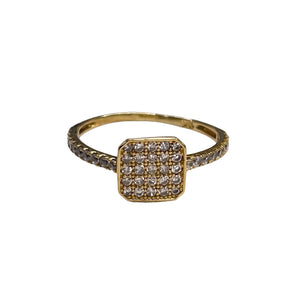 Bague en Or Jaune 18k avec Zirconiums - Taille 53