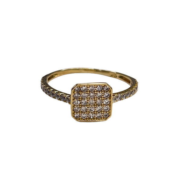 Bague en Or Jaune 18k avec Zirconiums - Taille 53