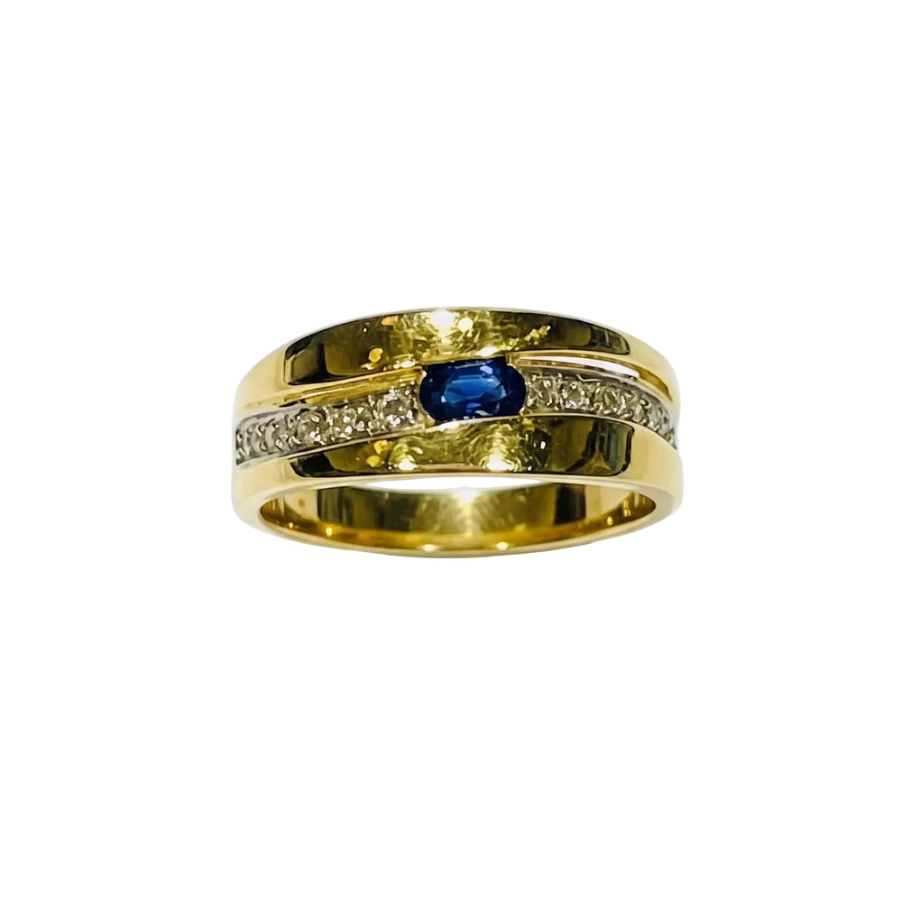 Bague empierré en Or Jaune 18K - Taille 55