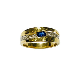Bague empierré en Or Jaune 18K - Taille 55