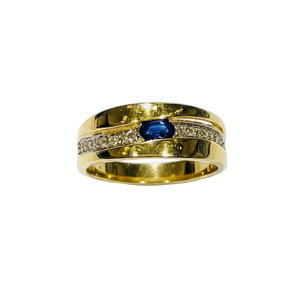 Bague empierré en Or Jaune 18K - Taille 55