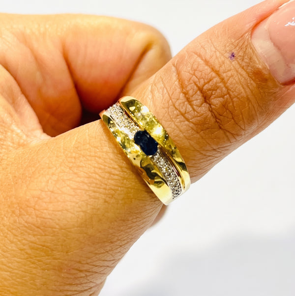 Bague empierré en Or Jaune 18K - Taille 55