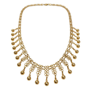 Collier Ras du Cou Maille Fantaisie en Or Jaune 18k