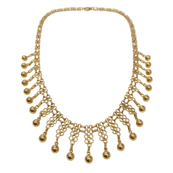 Collier Ras du Cou Maille Fantaisie en Or Jaune 18k