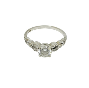 Bague Solitaire en Or Blanc 18k Taille 56