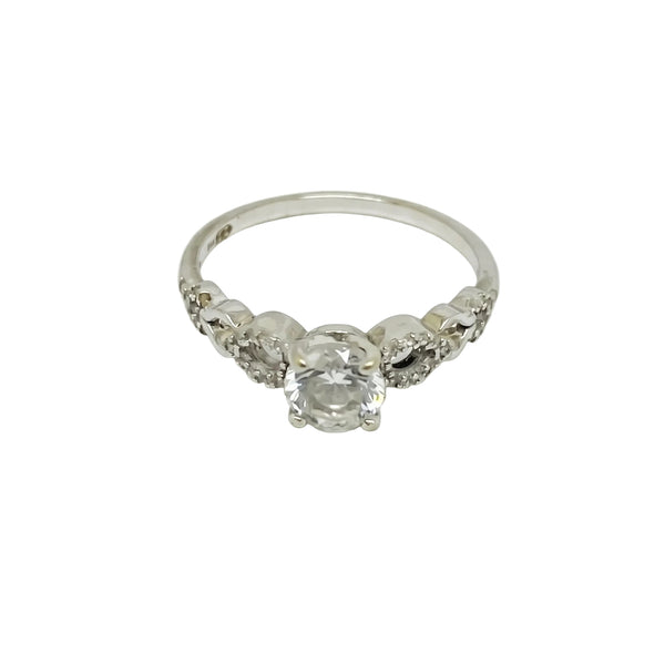 Bague Solitaire en Or Blanc 18k Taille 56