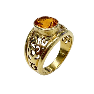 Bague Citrine en Or Jaune 18K