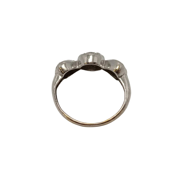 Bague Tank en Or Gris 18k avec Zirconium - Taille  50