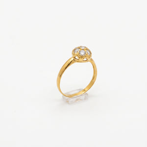 Bague Or Jaune 18K avec Zirconium - Taille 59