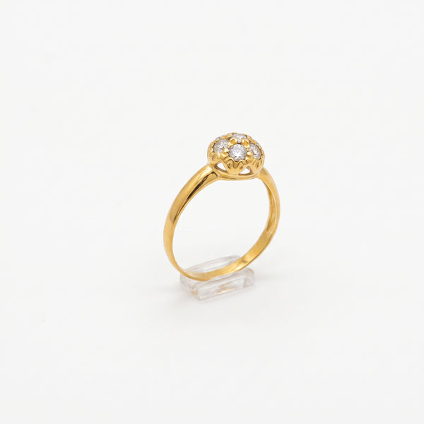 Bague Or Jaune 18K avec Zirconium - Taille 59