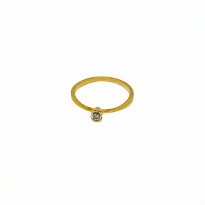Bague Solitaire en Or Jaune avec Diamant 18K Taille : 54
