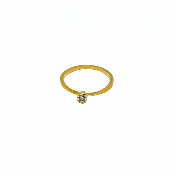 Bague Solitaire en Or Jaune avec Diamant 18K Taille : 54