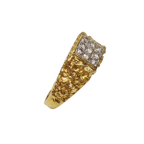 Chevalière en Or Jaune 18k avec Zirconium - Taille 68