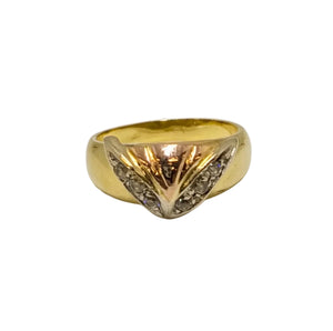 Bague Tank en Or Jaune et Rose 18K avec Zirconium - Taille 51