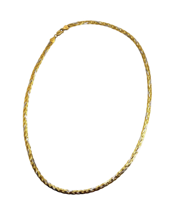 Collier Princesse Tressé Trois Ors 18 Carats