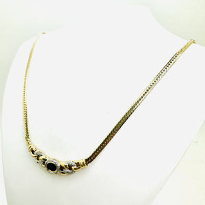 Collier Or avec Saphir et Diamants