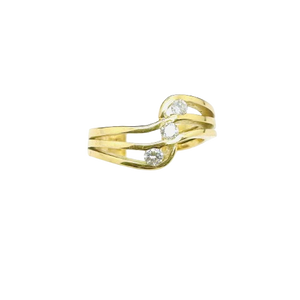 Bague en or jaune avec diamants