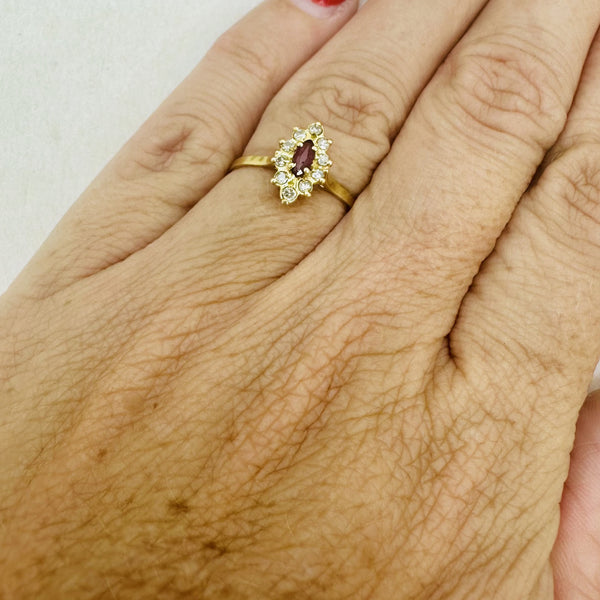 Bague Marquise Rubis Or Jaune