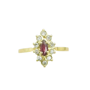 Bague Marquise Rubis Or Jaune