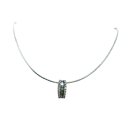 Collier Or Gris et Diamants