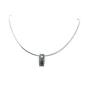 Collier Or Gris et Diamants
