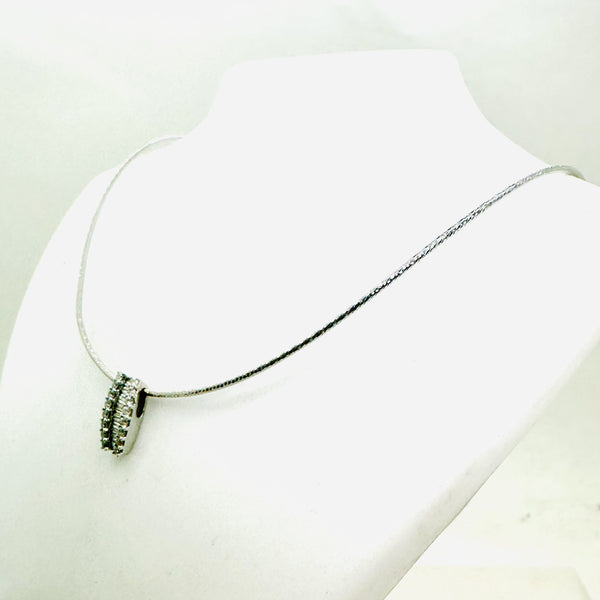 Collier Or Gris et Diamants