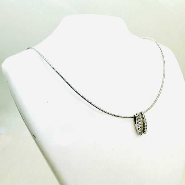 Collier Or Gris et Diamants