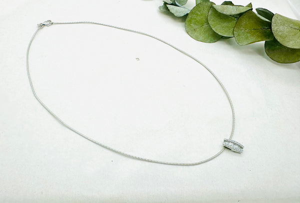 Collier Or Gris et Diamants