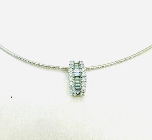Collier Or Gris et Diamants