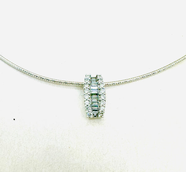 Collier Or Gris et Diamants