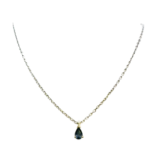 Collier Or Blanc avec Saphir de Ceylan