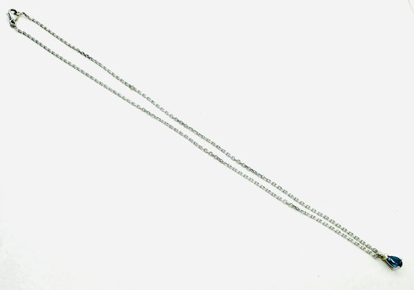 Collier Or Blanc avec Saphir de Ceylan