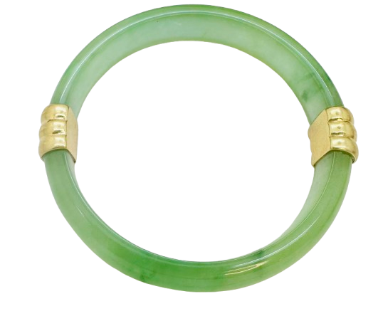 Jonc Or Jaune avec pierre de Jade