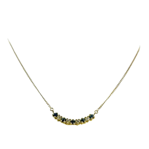 Collier Or Jaune avec Pierres Bleues et Oxydes
