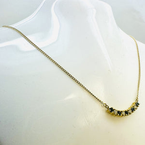 Collier Or Jaune avec Pierres Bleues et Oxydes